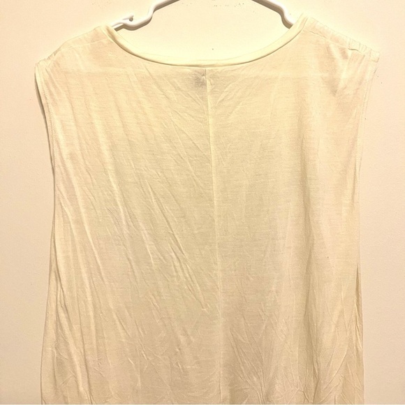 2/$30 Haute Hippie White Cream “I Want It” Graphic Sleeveless High-Low Tunic Top - Picture 9 of 11